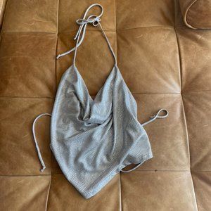 Silver Tie Back Disco Top